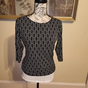 Grace Monochrome Patterned Women's Blouse